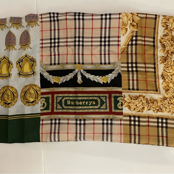 Burberry Vintange Multi-Print Panellef Scarf Green - Picture 5 of 7